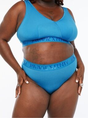 Savage X Fenty | Teal Wrap Bralette & High-Waist Brief Set